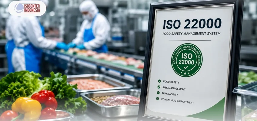 Tim QA sedang mengevaluasi penerapan sistem ISO 22000 di pabrik makanan