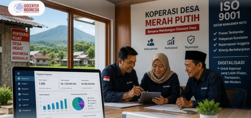 ilustrasi digitalisasi administrasi koperasi desa merah putih